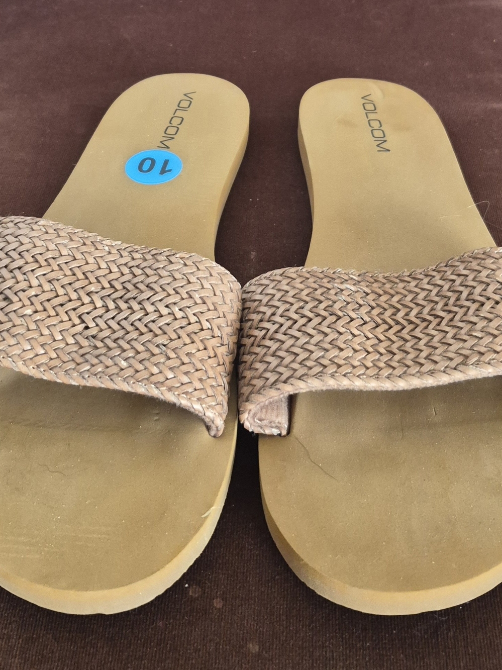Volcom Women's Tan Braided Slide Sandals